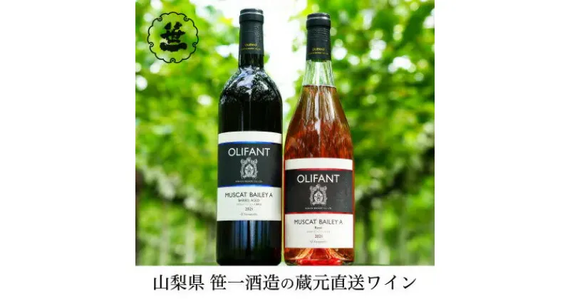 【ふるさと納税】【蔵元直送】笹一酒造のOLIFANT(オリファン)ワイン＜赤・ロゼ＞飲み比べ2本セット