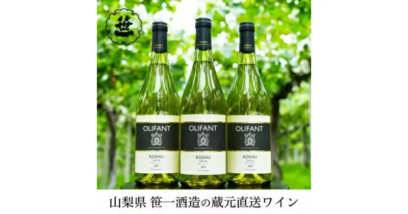 【ふるさと納税】【蔵元直送】笹一酒造のOLIFANT(オリファン)ワイン＜白＞甲州3本セット