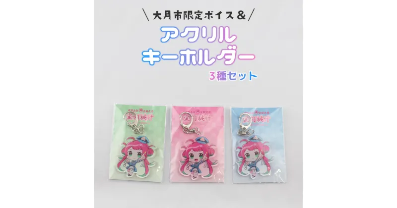 【ふるさと納税】【大月市限定ボイス】ご当地Vtuber宝灯桃汁 アクリルキーホルダー3種セット