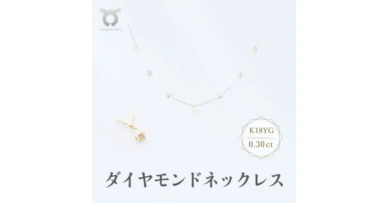 【ふるさと納税】K18YG　ダイヤモンド　ネックレス　0.20ct　17802B　K18　DIA　N レディース ファッション ギフト プレゼント 誕生日 記念日 お祝い おしゃれ 大人 ジュエリーケース付 アクセサリー ジュエリー