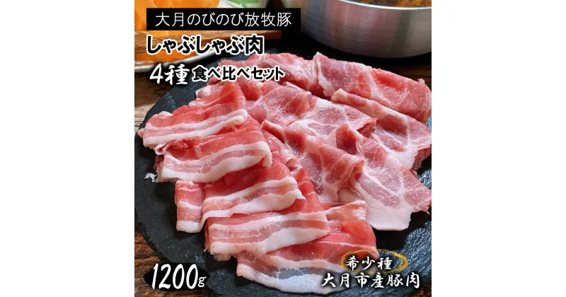 【ふるさと納税】大月のびのび放牧豚【しゃぶしゃぶ食べ比べセット】ロース・肩ロース・バラ・モモ各300g