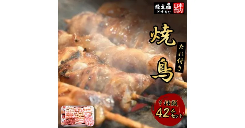 【ふるさと納税】焼き鳥 焼鳥たれ付き9種(42本セット) [山本食肉 山梨県 韮崎市 20742071] やきとり 焼鳥 セット 鶏肉 冷凍 小分け 食べ比べ バーベキュー BBQ 惣菜 串 おかず おつまみ 国産 ねぎま もも つくね 砂肝