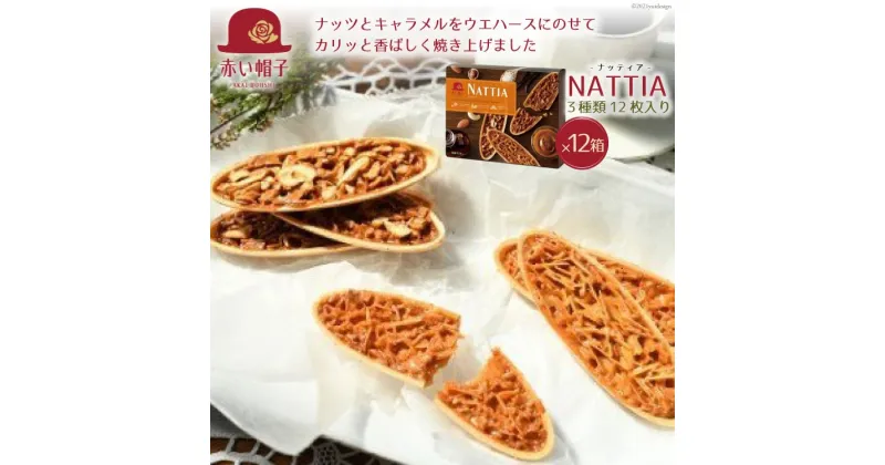 【ふるさと納税】ナッティア 焼き菓子 3種12枚入×12箱 / ちぼりスイーツファクトリー / 山梨県 韮崎市 [20741104] お菓子 洋菓子 クッキー 個包装 詰め合わせ 焼菓子 赤い帽子