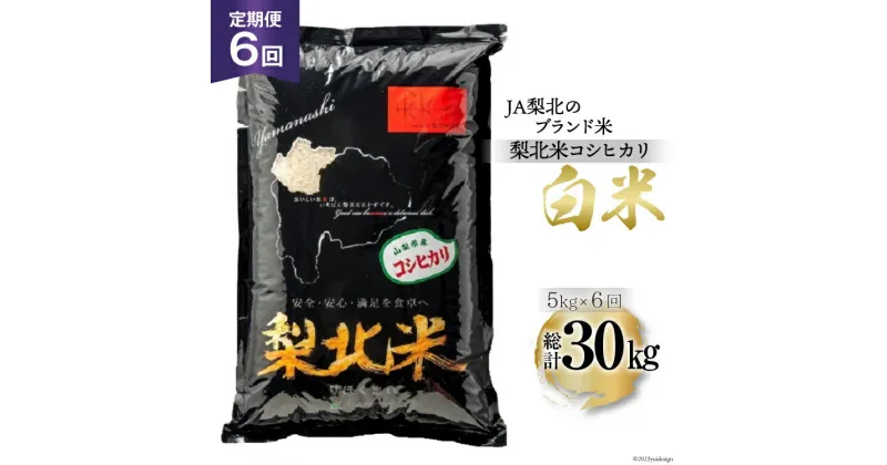 【ふるさと納税】【定期便】【6回 米 定期便 】 梨北米 コシヒカリ 5kg×6回 総計30kg [梨北農業協同組合 山梨県 韮崎市 20742740] こしひかり お米 おこめ こめ コメ 精米 30キロ ご飯 ごはん 白米 国産 JA梨北