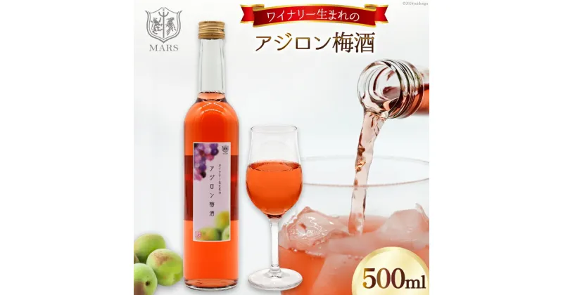 【ふるさと納税】梅酒 やや甘口 アジロン梅酒 500ml 1本 [本坊酒造 マルス穂坂ワイナリー 山梨県 韮崎市 20742611] 酒 お酒 ワイン 梅酒 甘口