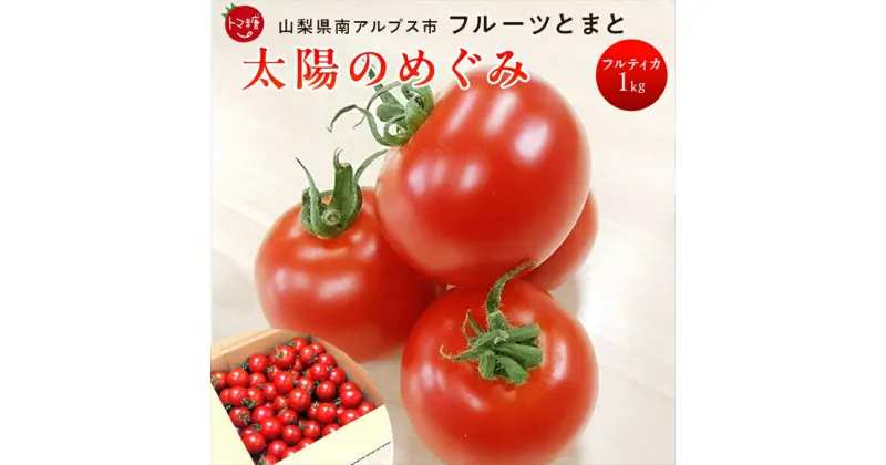 【ふるさと納税】山梨県南アルプス市からお届け「太陽のめぐみ」フルーツとまと1kg ＜出荷時期：申込後、4ヶ月以内に発送予定＞【太陽のめぐみ フルティカ 山梨県 南アルプス市 】