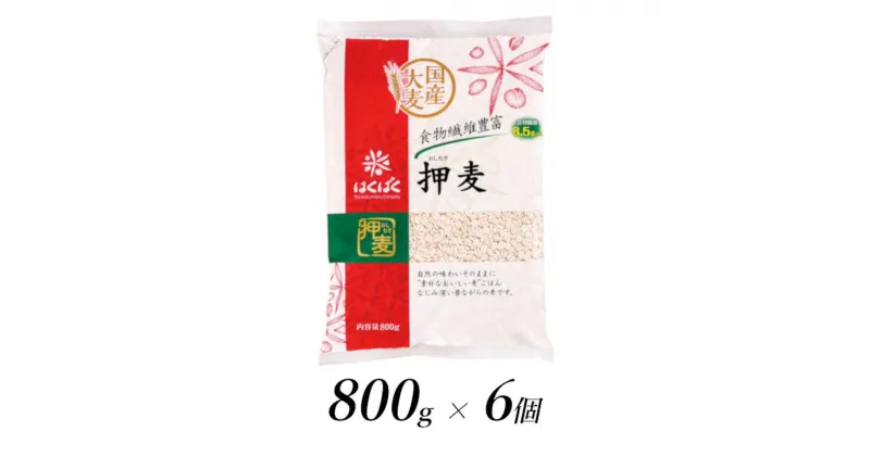 【ふるさと納税】はくばく 押麦 800g × 6個 【 はくばく 押麦 800g 6個 国産大麦 100％使用 昔からたべられている一般的な麦ごはんの大麦 お好みの量を自由にお使いいただける もち麦 麦ごはん 食物繊維 大容量 パック 保存食 備蓄 ご飯 山梨県 南アルプス市 】