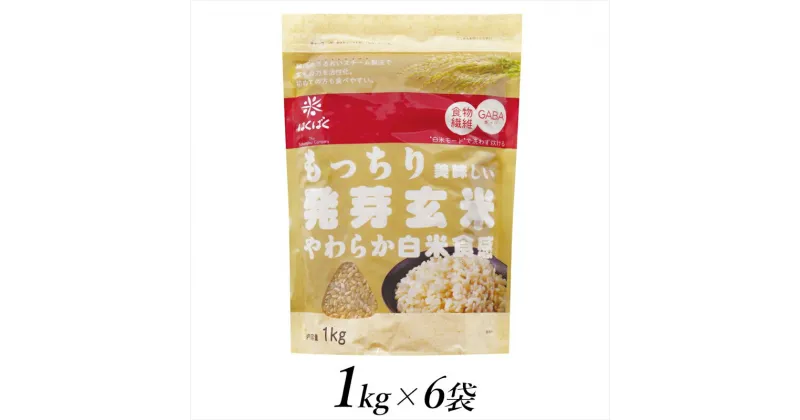 【ふるさと納税】はくばく　もっちり美味しい発芽玄米　1kg×6個【山梨県中央市・南アルプス市共通返礼品】【お取り寄せ ご自宅用 ご家庭用 仕送り 雑穀 雑穀ご飯 雑穀米 小分タイプ おいしい 山梨県 南アルプス市 】