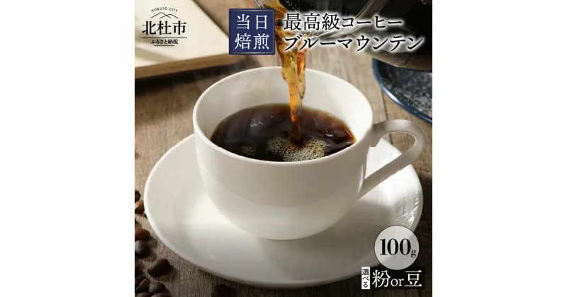 【ふるさと納税】 コーヒー 最高級コーヒー豆 珈琲 ブルーマウンテン 選べる豆の挽き方 豆 粉 100g 当日焙煎 送料無料