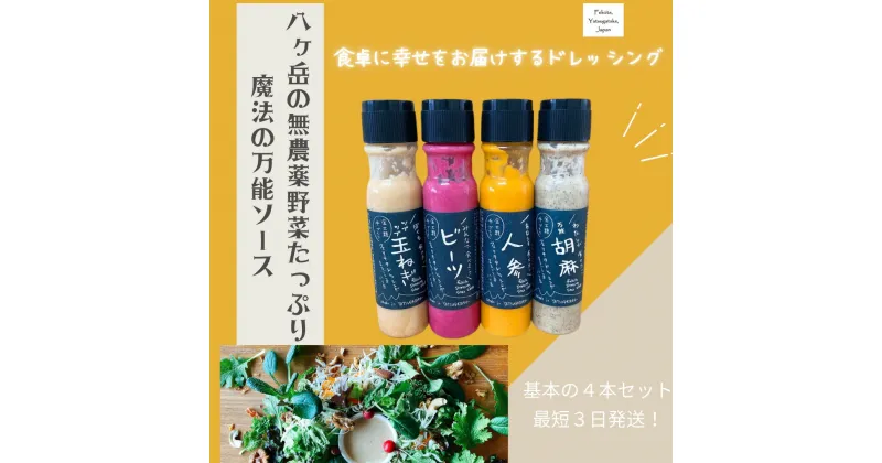 【ふるさと納税】 ドレッシング 200ml 4本 セット 有機 野菜 調味料 人参 胡麻 玉ねぎ ビーツ 万能 フェリチタ Instagram レシピ公開 サラダ 万能調味料 送料無料