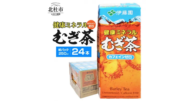 【ふるさと納税】麦茶 むぎ茶 伊藤園 健康ミネラルむぎ茶 カフェインゼロ 紙パック 1ケース24本 250ml ケース ドリンク 配達 仕送りギフト 防災