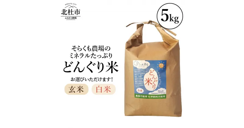 【ふるさと納税】 米 令和6年度米 選べる種類 白米 玄米 どんぐり米 5kg ミネラルたっぷり そらくも農場 農薬不使用 化学肥料不使用 天日干し 山梨県 北杜市 【令和6年度新米】 送料無料