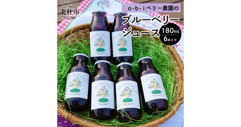 【ふるさと納税】 ブルーベリー ジュース 180ml 6本入り 果汁飲料 ハイブッシュ ラビットアイ ブレンド 果物ジュース すっきり O-B-Iベリー農園 山梨県 北杜市産 送料無料