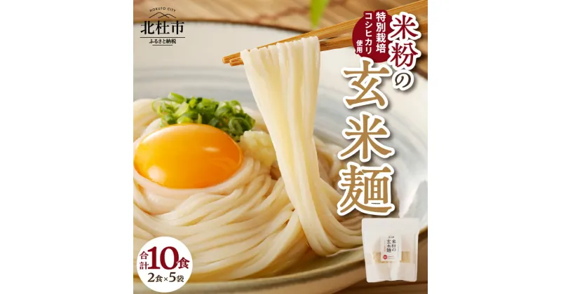 【ふるさと納税】 玄米麺 半生麺 グルテンフリー 麺のみ 2食入×5袋 米粉 特別栽培米 コシヒカリ玄米 米麺 コシヒカリ 健康志向 低カロリー ダイエット 送料無料