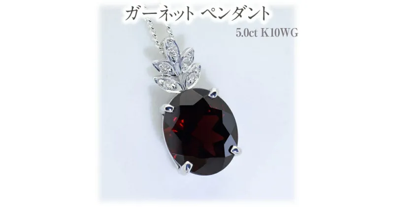 【ふるさと納税】ガーネット ペンダント 5.0ct K10WG [26359] ダイヤモンド ネックレス アクセサリー レディース ジュエリー 山梨県甲斐市　 ファッション小物 首元 装飾品 普段使い お出かけ 大粒ガーネット