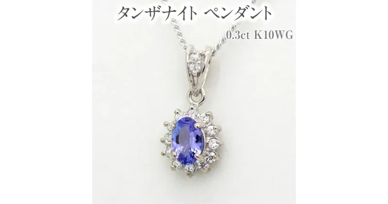 【ふるさと納税】タンザナイト ペンダント 0.3ct K10WG [13403] ダイヤモンド ジュエリー アクセサリー アクセサリー レディース 山梨県甲斐市　 ファッション小物 装飾品 贈り物 自分へのご褒美 可愛らしい 可憐さ