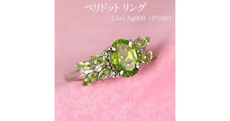 【ふるさと納税】ペリドット リング 2.5ct Ag900(Pt100) [13379] プラチナ ダイヤモンド 指輪(5号～22号) アクセサリー レディース リング 山梨県甲斐市　 ファッション小物 自分へのご褒美 贈り物 プレゼント