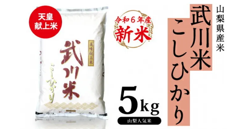 【ふるさと納税】★令和6年産★山梨県産 武川米こしひかり5kg ふるさと納税 こしひかり 米 お米 笛吹市 白米 ごはん ご飯 ギフト 贈り物 プレゼント 山梨県 送料無料 115-002