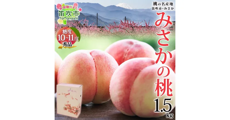 【ふるさと納税】＜25年発送先行予約＞桃 秀品 1.5kg 糖度10％以上※クール便配送 ふるさと納税 もも 桃 笛吹市 国産 人気 期間限定 果物 フルーツ ギフト 贈り物 プレゼント 贈答品 旬 山梨県 送料無料 177-004