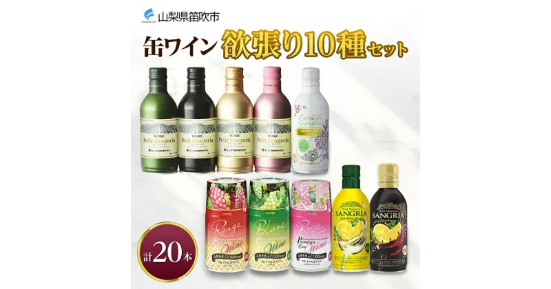 【ふるさと納税】缶ワイン 欲張り10種 飲み比べセット モンデ酒造 20本 赤 白 ロゼ スパークリング ワイン 酒 お酒 贈答 ギフト 晩酌 家飲み 宅飲み キャンプ BBQ バーベキュー パーティー 送料無料 山梨県 笛吹市 30000円 177-4-044