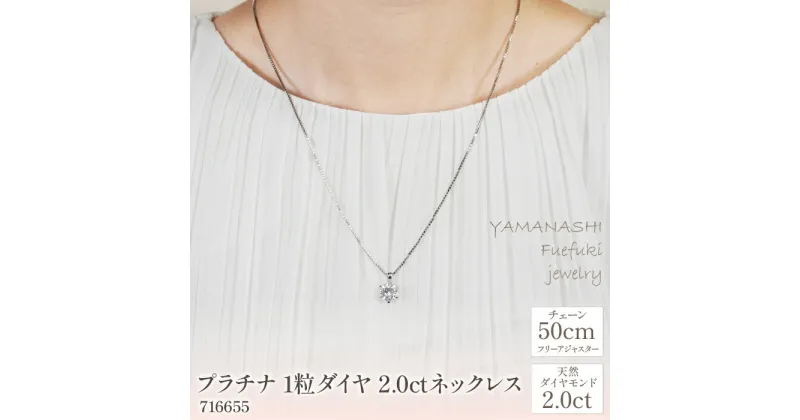 【ふるさと納税】プラチナ　1粒ダイヤ　2.0ct　ネックレス　管理番号716655　×1本 ふるさと納税 人気 おすすめ ランキング アクセサリー 宝石 ジュエリー 高級 記念日 プレゼント 山梨県 笛吹市 送料無料 218-063