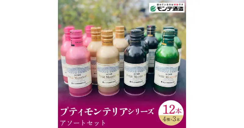 【ふるさと納税】【モンデ酒造】プティモンテリアシリーズ各種6本セット（やや辛口/白・やや重口/赤・やや辛口/白スパークリングワイン・やや辛口/ロゼスパークリングワイン 全12本） 018-041