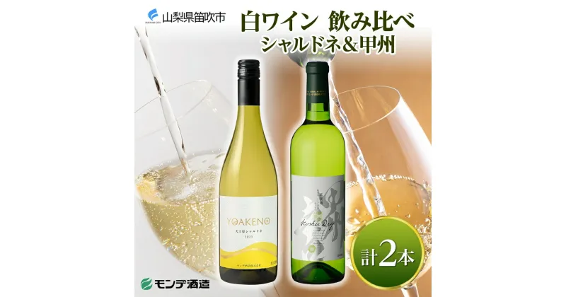 【ふるさと納税】モンデ酒造 白ワイン（甲州・天王原シャルドネ）飲み比べ 各1本 計2本 ふるさと納税ワイン 甲州 シャルドネ スパークリングワイン 酒 果実酒 ギフト プレゼント 晩酌 家飲み キャンプ BBQ パーティー のし 名入れ不可 送料無料 山梨県 笛吹市 177-4-076