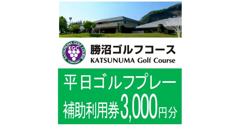 【ふるさと納税】甲州市 勝沼ゴルフ コース 平日 ゴルフプレー 補助利用券 3,000円分 シャトレーゼ ドラコン ニアピン食べ放題 ケーキバー サラダバー アイス 最新カート【B-1310】