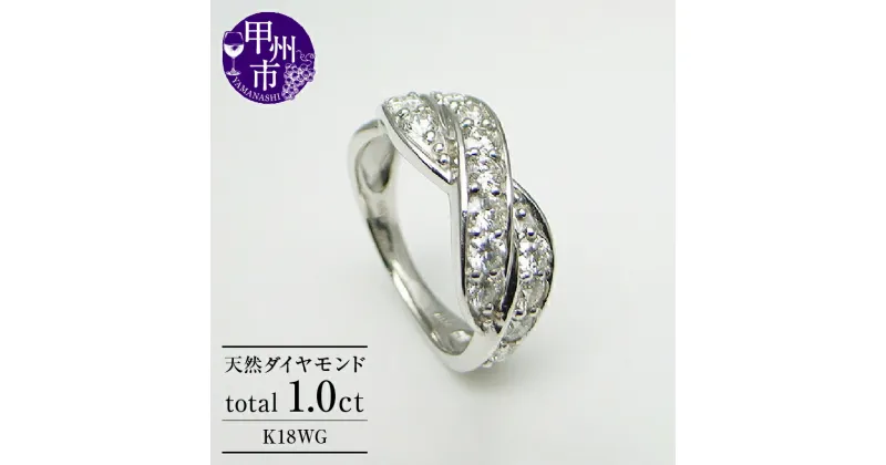 【ふるさと納税】 リング 指輪 ジュエリー レディース WG K18 天然 ダイヤ 1.0ct ゴールド クロス SIクラス ダイヤモンド 1カラット 15石 天然石 18金 ホワイト プレゼント ギフト 品質保証書付 r-12 (KRP) 【Q02-1410】