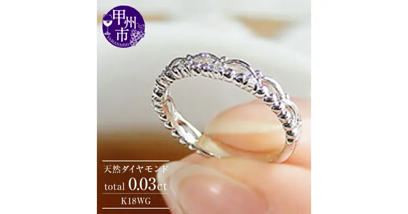 【ふるさと納税】 リング 指輪 ジュエリー レディース アクセサリー ゴールド 天然 ダイヤモンド 0.03ct K18 WG ピンキー 小指 天然石 SIクラス 18金 5石 ホワイト アンティーク調 ミル打ち プレゼント ラッピング ギフト 品質保証書付 r-121 (KRP) 【G45-1410】