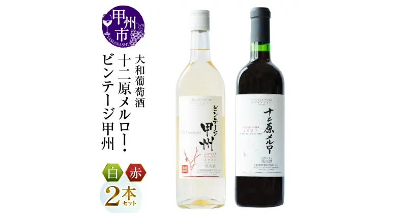 【ふるさと納税】 ワイン 2本 セット 赤 白 大和葡萄酒 十二原メルロー ビンテージ甲州 飲み比べ ミディアム 中口 国産ワイン 720ml お酒 母の日 父の日 記念日 ギフト プレゼント 山梨県 甲州市 （MG） 【B15-732】