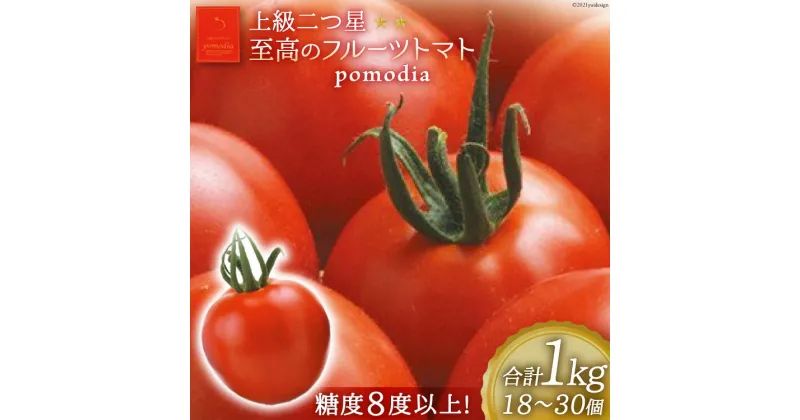 【ふるさと納税】上級 二つ星 至高のフルーツトマト pomodia ポモディア 約1kg（18～30個）/ 農事組合法人 た・から / 山梨県 中央市