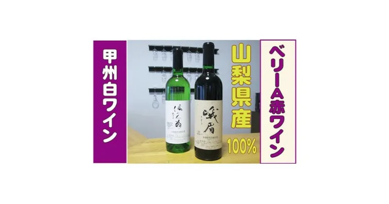 【ふるさと納税】【山梨県産100%】甲州白ワイン・ベーリーA赤ワインセット(信天翁・峨眉) [5839-1185]　【お酒・ワインセット・白ワイン・お酒・赤ワイン・お酒】