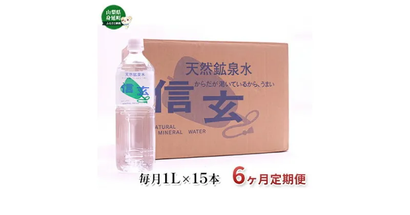 【ふるさと納税】【6ヶ月定期便】天然鉱泉水「信玄」ナチュラルミネラルウォーター　1L×15本入　【定期便・飲料類・水・ミネラルウォーター】