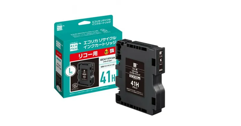 【ふるさと納税】エコリカ【リコー用】 GC41KH互換リサイクルインク 黒（型番：ECI-RC41HB） RICOH リサイクル インク 互換インク カートリッジ インクカートリッジ カラー オフィス用品 プリンター インク 山梨県 富士川町