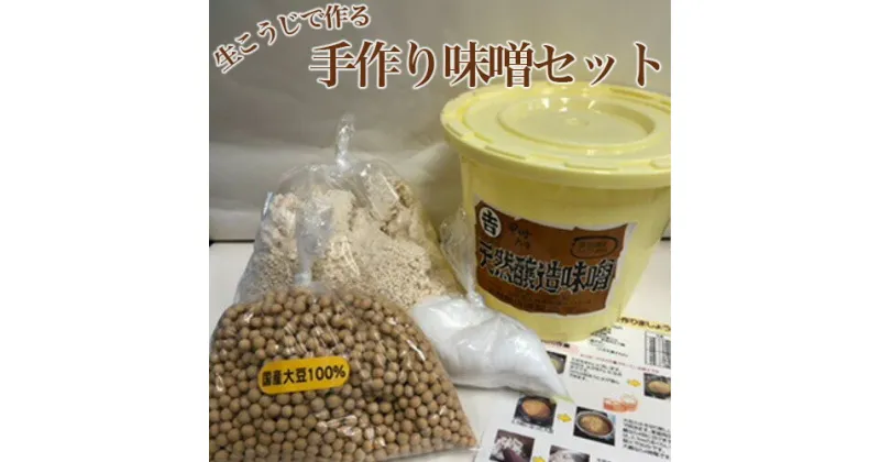 【ふるさと納税】 No.123 生こうじで作る「手作り味噌セット」4kg仕上がり ／ 調味料 みそ 麹 国産大豆 送料無料 山梨県