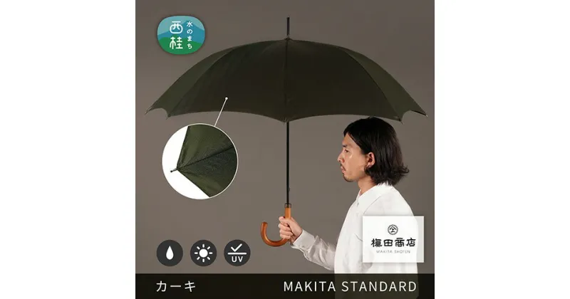 【ふるさと納税】 No.419 高級織物傘【紳士長傘】濃緑系・モダンで遊び心のある色遣いが粋な晴雨兼用傘 ／ 雨具 雨傘 日傘 8本骨 手開き UVカット 送料無料 山梨県