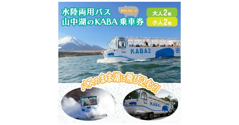 【ふるさと納税】＜水陸両用KABAバス＞　陸と湖から大自然を五感で体感！一度は乗ってみたい水陸両用バス　乗車券（大人2枚 子供2枚）