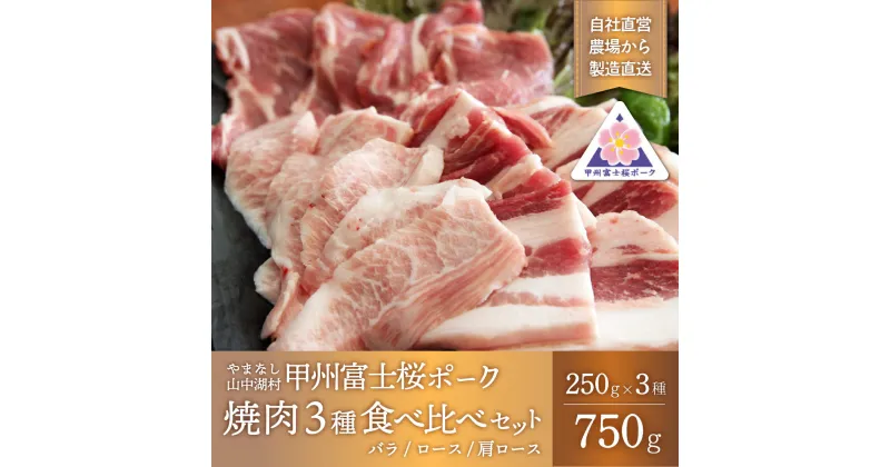 【ふるさと納税】甲州富士桜ポーク　焼肉食べ比べ