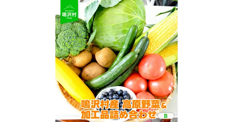 【ふるさと納税】＜25年発送先行予約＞（B）鳴沢村産高原野菜＆加工品詰め合わせ ふるさと納税 野菜 高原野菜 やさい とうもろこし キャベツ トマト きゅうり ブルーベリー ミニトマト 果物 くだもの フルーツ 山梨県 鳴沢村 送料無料 NSJ024