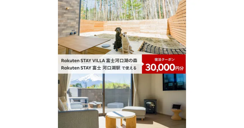 【ふるさと納税】 Rakuten STAY VILLA 富士河口湖の森/ Rakuten STAY 富士 河口湖駅　共通宿泊クーポン30,000円分 ふるさと納税 富士山 リゾート ヴィラ サウナ 人工温泉 BBQ 旅行 クーポン 宿泊 山梨県 富士河口湖町 送料無料 FAR004