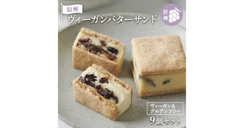 【ふるさと納税】【9個セット】信州ヴィーガンバターサンド・巨峰　 お菓子 スイーツ 洋菓子 おやつ 芳醇 ミルキー 信州巨峰レーズン グルテンフリー ヘルシー