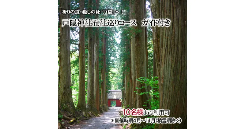 【ふるさと納税】祈りの道・癒しの杜「戸隠」でたのしむ戸隠神社五社巡りガイド付きコース（10名様まで利用可）＊開催時期4月～11月（積雪期除く）　体験チケット・チケット