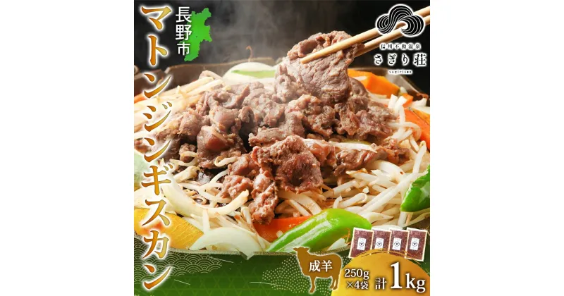 【ふるさと納税】長野県 不動温泉 さぎり荘 謹製 マトンジンギスカン 250g×4袋 計1kg 羊肉 マトン 味付き 肉 お肉 ジンギスカン 焼肉 BBQ 冷凍 小分け キャンプ 羊 おかず ストック お取り寄せ グルメ 人気 産地直送 信州新町 送料無料 長野　長野市