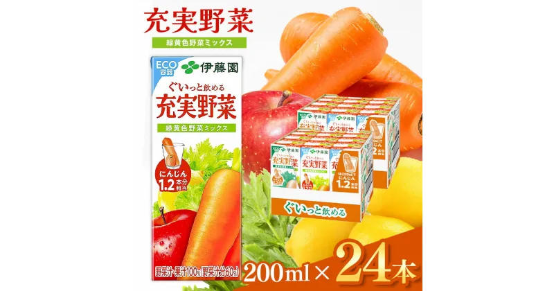 【ふるさと納税】紙 充実野菜 緑黄色野菜 ミックス 200ml × 24本