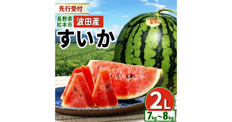 【ふるさと納税】 シャッキシャキ! 信州名産 スイカ 先行受付中 長野県 波田産 西瓜 2L（ 約 7kg ～ 8kg ) │ 信州 松本市 名産地 すいか 果物 野菜 フルーツ くだもの フルーツ ふるーつ 好食感 高糖度 甘い 美味しい 長野名物 特産品 夏果物 令和7年 7月 – 8月 発送