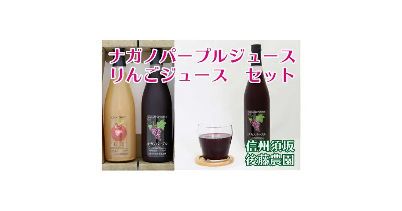 【ふるさと納税】《後藤農園直送》ナガノパープルジュース 720ml ＆ 林檎ジュース 720ml セット　果実飲料 ジュース 飲料類 りんご りんごジュース リンゴ 林檎 ぶどうジュース 葡萄 ブドウ 詰め合わせ