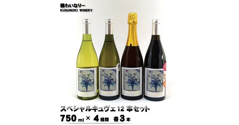 【ふるさと納税】スペシャルキュヴェ12本セット（750ml×4種類 各3本）《楠わいなりー》ワイン お酒 洋酒 ぶどう 葡萄 ブドウ セット