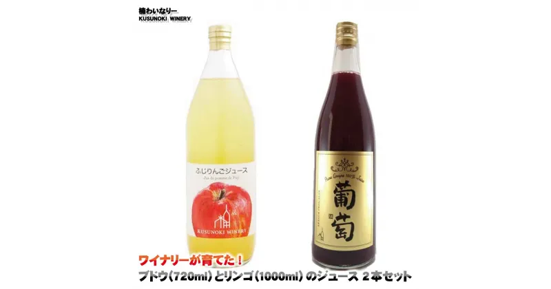 【ふるさと納税】ワイナリーが育てた！ブドウ（720ml）とリンゴ（1000ml）のジュース 2本セット《楠わいなりー》ジュース ぶどう 葡萄 ブドウ りんご リンゴ 林檎