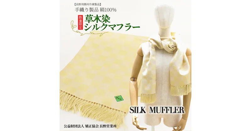 【ふるさと納税】【長野刑務所作業製品・数量限定】手織り製品 絹100％ 草木染シルクマフラー《公益財団法人 矯正協会 長野営業所》 シルク マフラー 草木染